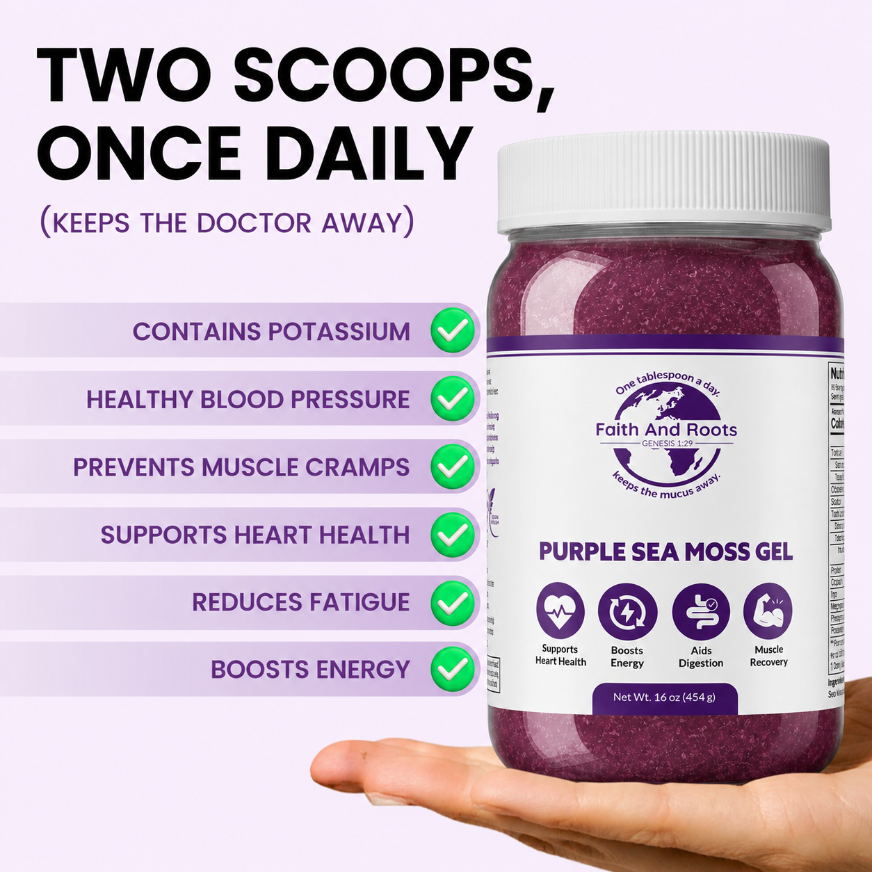 Premium Purple Sea Moss Gel | Wildcrafted | Antioxidant-Rich | 16 oz